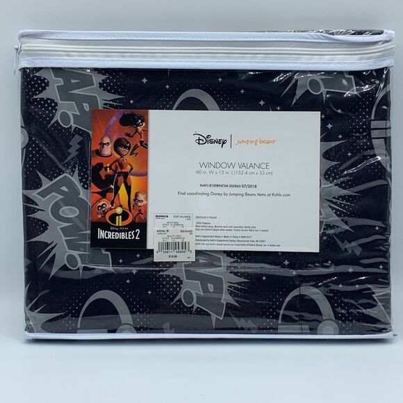 The Incredibles 2 Disney Pixar Window Valance Super Hero Curtain Bedroom Decor - Picture 3 of 5